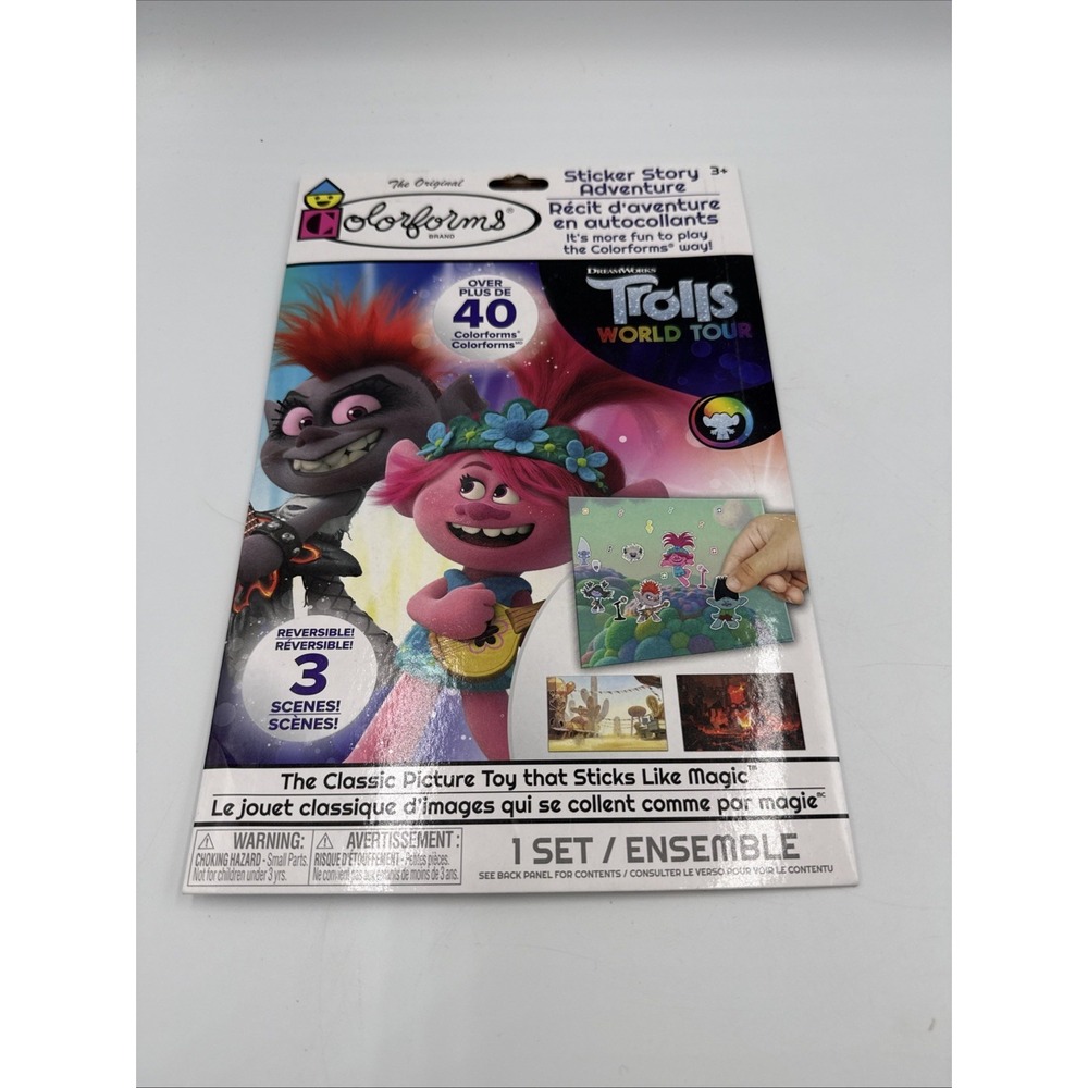 Colorforms Trolls World Tour Sticker Story Adventure - Over 40 Colorforms! -NEW!